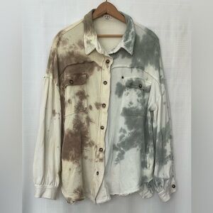 POL Multicolor Tie-Dye Button Down Shirt